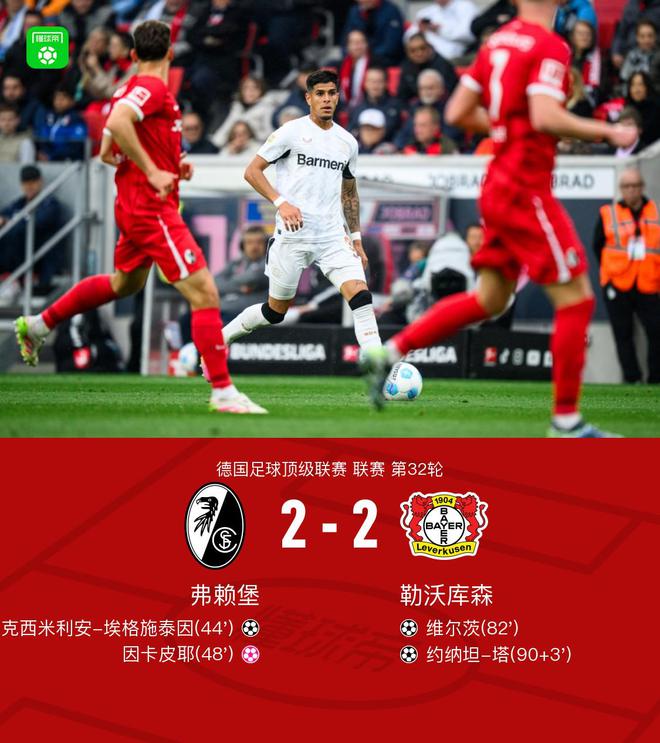 勒沃勝弗賴堡，拜仁奪冠；維爾茨進球，塔絕平。