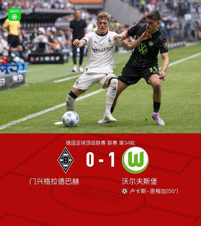 沃爾夫斯堡客場(chǎng)勝門興，盧卡斯-恩梅加決勝
