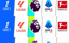 五大聯(lián)賽冠軍：利物浦、巴薩、拜仁、巴黎圣日耳曼、那不勒斯