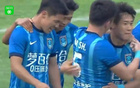 南通支云勝青島紅獅，葉道馳進(jìn)球，小里瓦爾多錯(cuò)失良機(jī)。