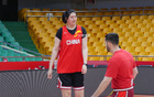 中國女籃備戰，張子宇投籃精準穩定。